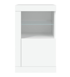 Armoire latérale avec éclairage LED blanc bois d'ingénierie
