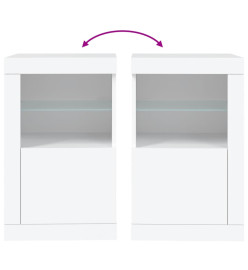 Armoire latérale avec éclairage LED blanc bois d'ingénierie
