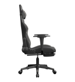 Chaise de jeu avec repose-pied Noir et gris Similicuir