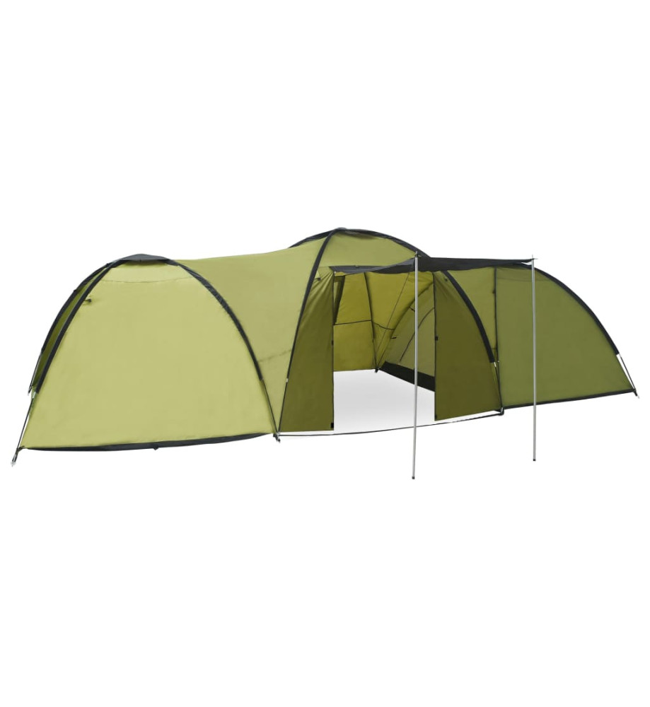 Tente igloo de camping 650x240x190 cm 8 personnes Vert