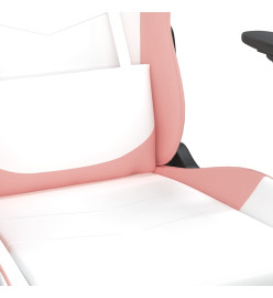 Chaise de jeu de massage avec repose-pied Blanc rose Similicuir