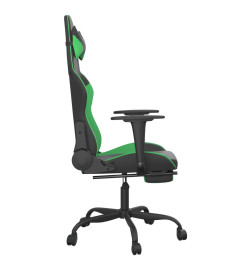 Chaise de jeu de massage et repose-pied Noir et vert Similicuir