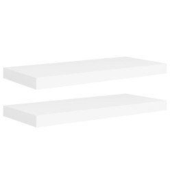 Étagères murales flottantes 2 pcs Blanc 60x23,5x3,8 cm MDF