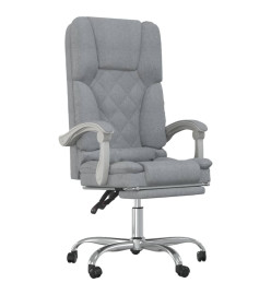 Fauteuil de massage inclinable de bureau Gris clair Tissu