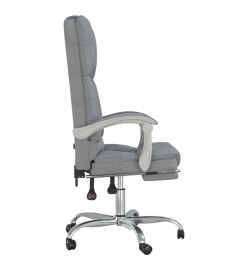 Fauteuil de massage inclinable de bureau Gris clair Tissu