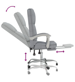 Fauteuil de massage inclinable de bureau Gris clair Tissu