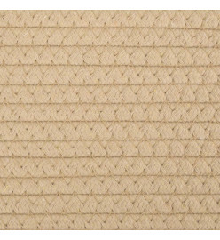 Panier à linge beige et blanc Ø60x36 cm coton