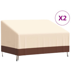 Housses de banc 2 places 2 pcs 137x97x48/74cm tissu oxford 600D