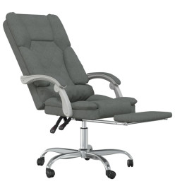 Fauteuil de massage inclinable de bureau Gris foncé Tissu