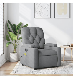 Fauteuil de massage inclinable Gris clair Tissu