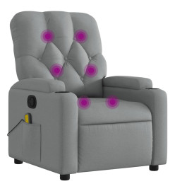 Fauteuil de massage inclinable Gris clair Tissu