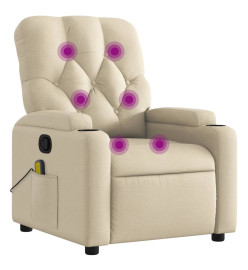 Fauteuil de massage inclinable Crème Tissu