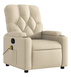 Fauteuil de massage inclinable Crème Tissu