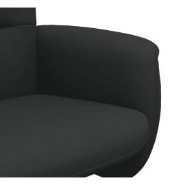 Fauteuil inclinable avec repose-pied noir tissu