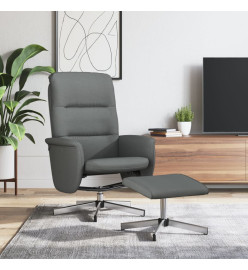 Fauteuil inclinable avec repose-pied gris foncé tissu