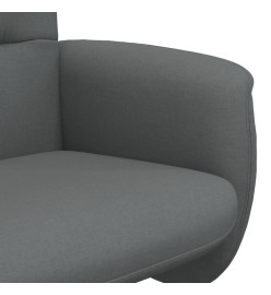 Fauteuil inclinable avec repose-pied gris foncé tissu