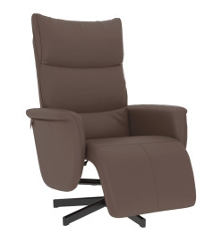 Fauteuil inclinable avec repose-pieds marron similicuir