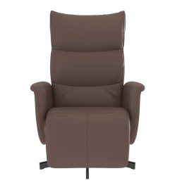 Fauteuil inclinable avec repose-pieds marron similicuir