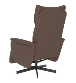 Fauteuil inclinable avec repose-pieds marron similicuir