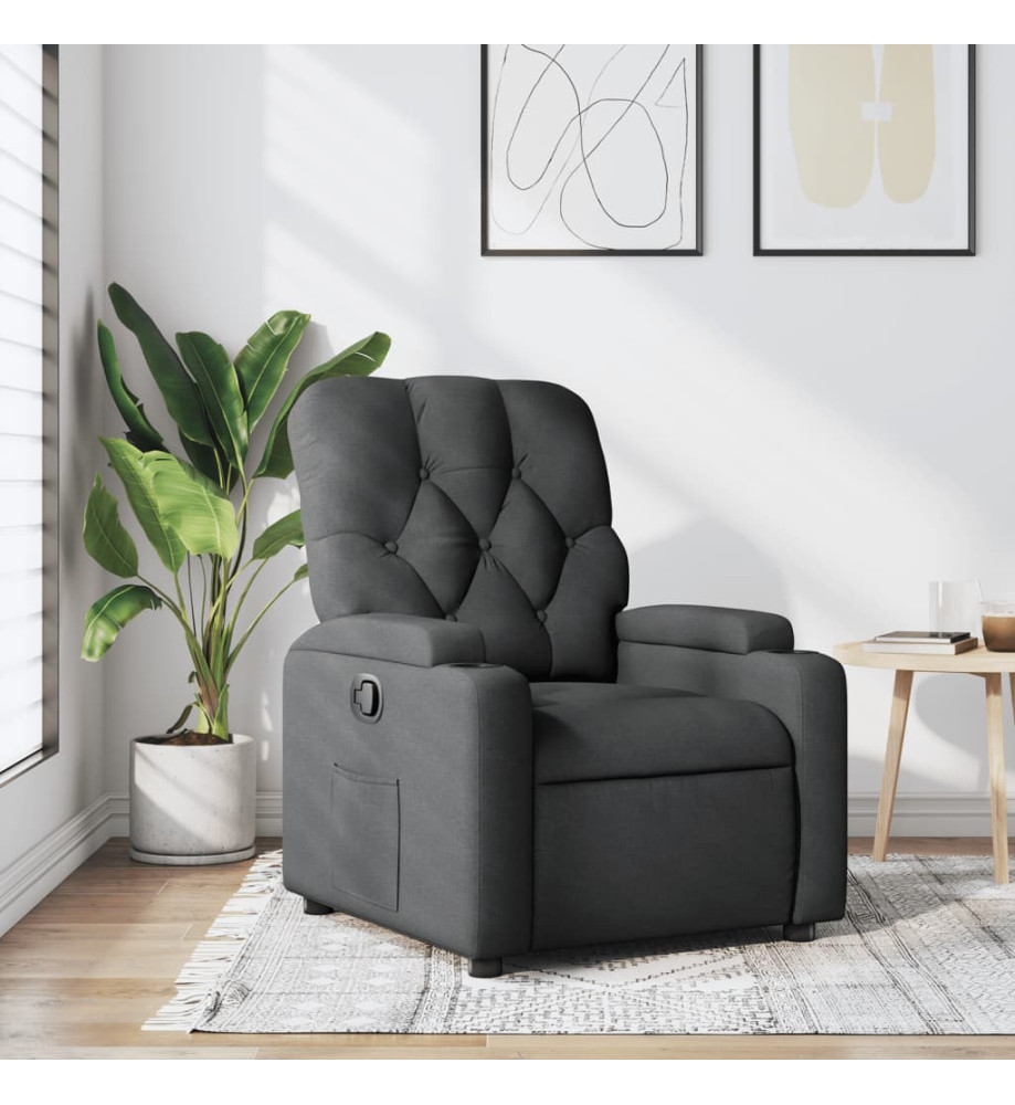 Fauteuil inclinable Gris foncé Tissu