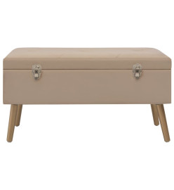 Banc avec compartiment de rangement 80 cm Beige Velours