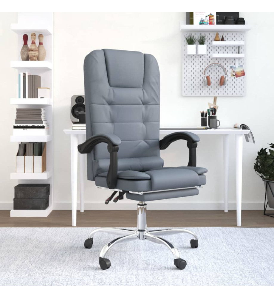 Fauteuil de massage inclinable de bureau Gris foncé Velours