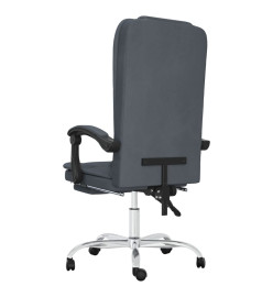 Fauteuil de massage inclinable de bureau Gris foncé Velours