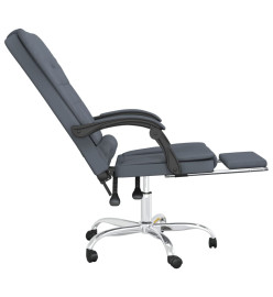 Fauteuil de massage inclinable de bureau Gris foncé Velours