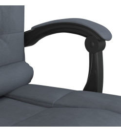 Fauteuil de massage inclinable de bureau Gris foncé Velours