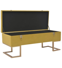 Banc avec compartiment de rangement 105 cm Moutarde Velours