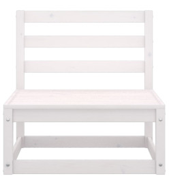 Salon de jardin 3 pcs avec coussins Blanc Bois de pin massif