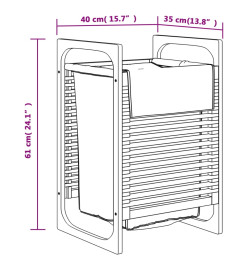 Panier à linge avec sac gris 32x30x36,5 cm bambou