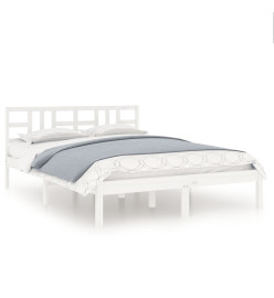 Cadre de lit Blanc Bois massif 180x200 cm Super King