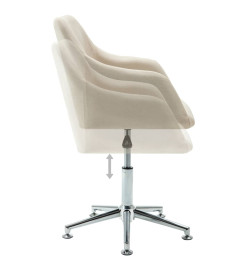 Chaise pivotante de salle à manger Crème Tissu