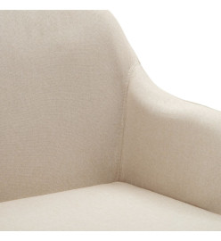 Chaise pivotante de salle à manger Crème Tissu