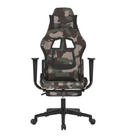 Chaise de jeu avec repose-pied Camouflage et noir Tissu