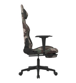 Chaise de jeu avec repose-pied Camouflage et noir Tissu