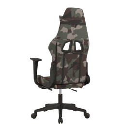 Chaise de jeu avec repose-pied Camouflage et noir Tissu