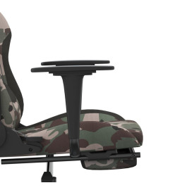 Chaise de jeu avec repose-pied Camouflage et noir Tissu