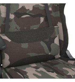 Chaise de jeu de massage repose-pied Noir et camouflage Tissu