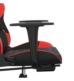 Chaise de jeu de massage avec repose-pied Noir&Rouge Similicuir