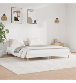 Cadre de lit blanc brillant 120x200 cm bois d'ingénierie