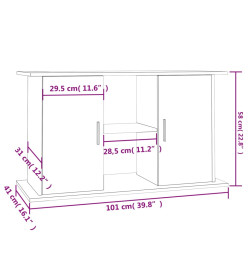 Support pour aquarium sonoma gris 101x41x58cm bois d'ingénierie