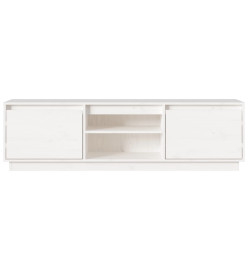 Meuble TV Blanc 140x35x40 cm Bois de pin massif