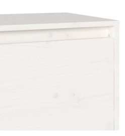 Meuble TV Blanc 140x35x40 cm Bois de pin massif