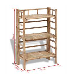 Étagère à plantes 3 niveaux Bambou