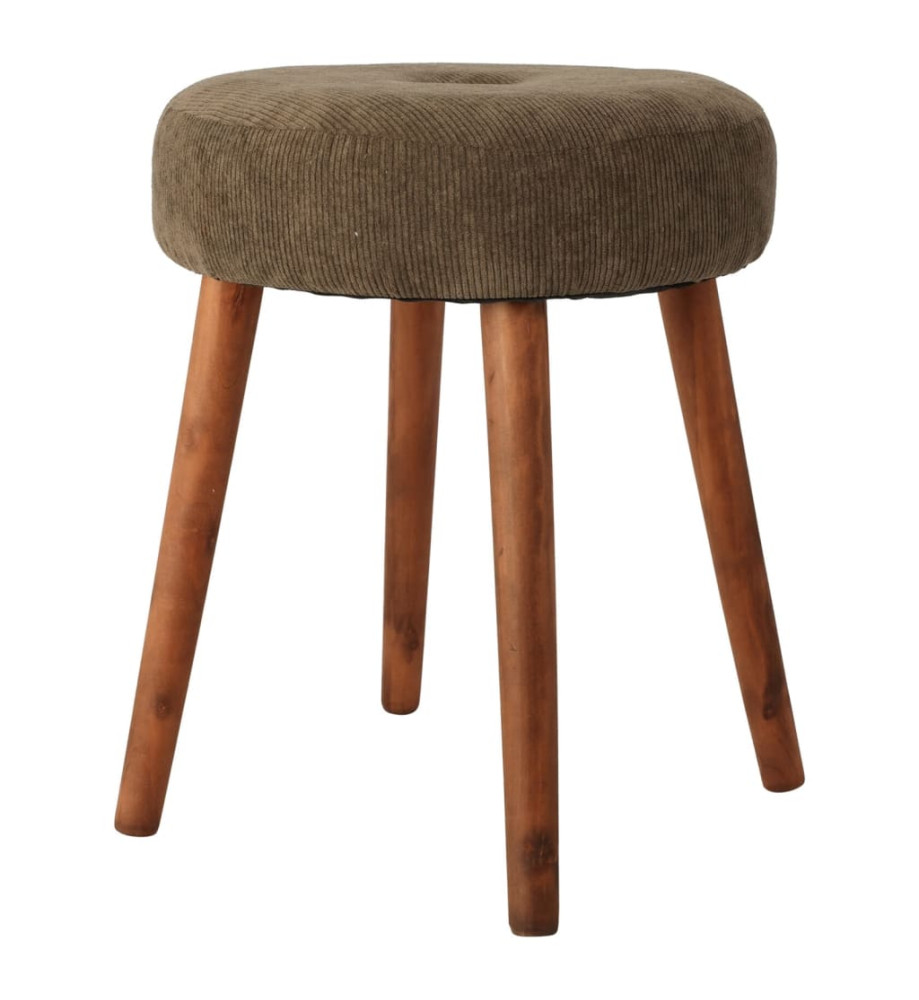 Home&Styling Tabouret Ø35x45 cm beige et vert foncé