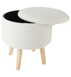 Home&Styling Tabouret de rangement Ø35x40 cm blanc ivoire