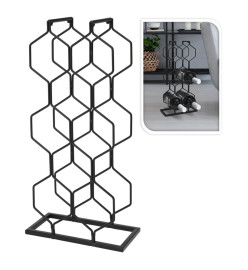 Home&Styling Casier à vin pour 8 bouteilles métal noir