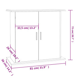 Support pour aquarium chêne fumé 81x36x73 cm bois d'ingénierie